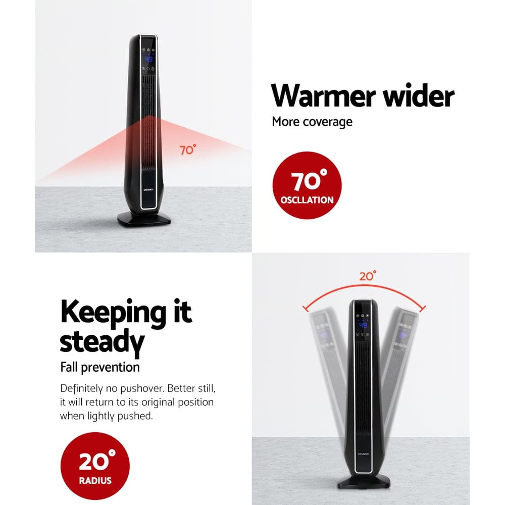 Devanti Appliances > Heaters > Electric Heaters Devanti Electric Ceramic Tower Heater 2400W