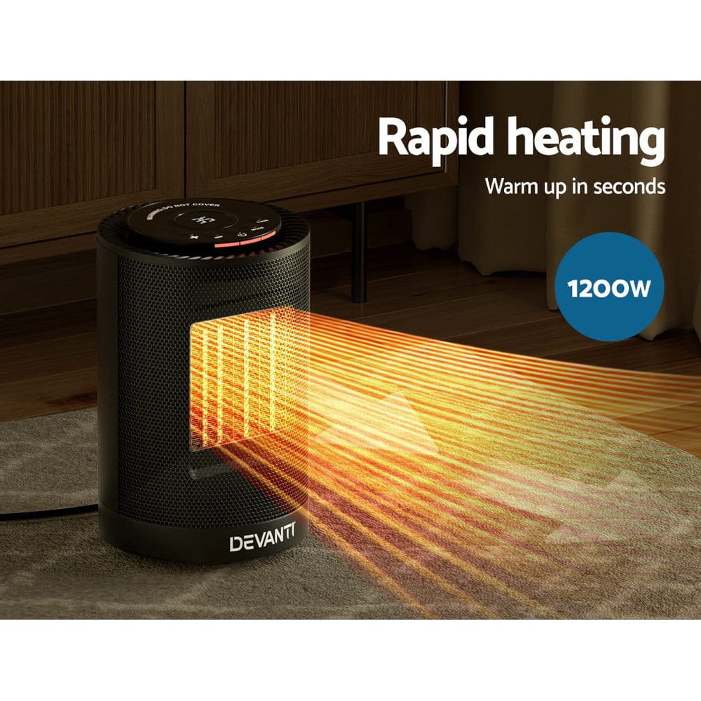 Devanti Appliances > Heaters > Electric Heaters Devanti Electric Fan Heater 1200W