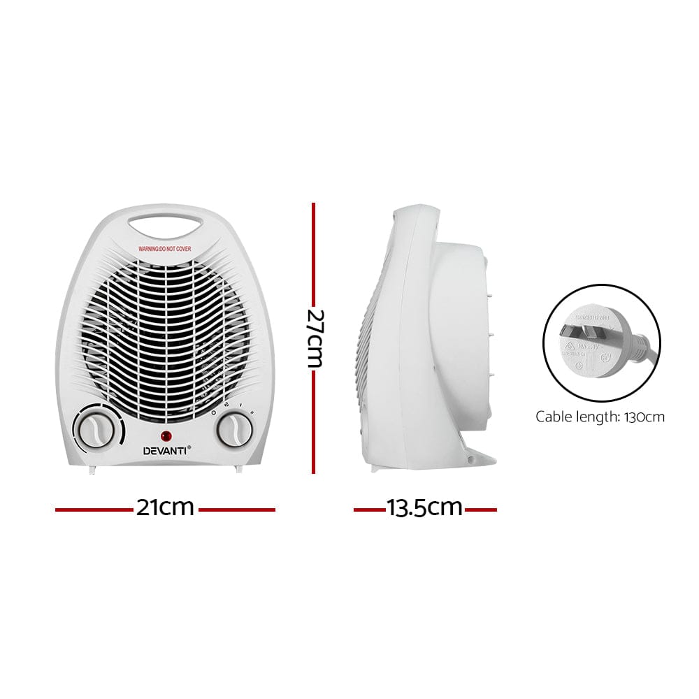 Devanti Appliances > Heaters > Electric Heaters Devanti Electric Fan Heater 2000W