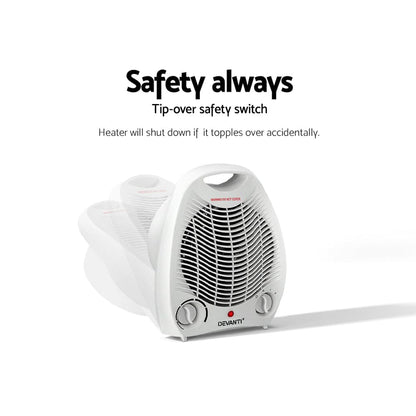 Devanti Appliances > Heaters > Electric Heaters Devanti Electric Fan Heater 2000W