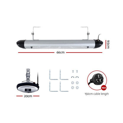 Devanti Appliances > Heaters > Electric Heaters Devanti Electric Strip Heater Radiant Heaters 1500W