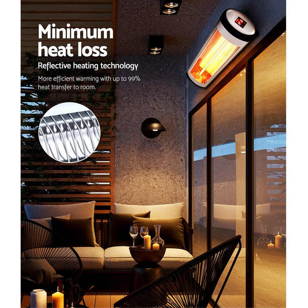 Devanti Appliances > Heaters > Electric Heaters Devanti Electric Strip Heater Radiant Heaters 1500W