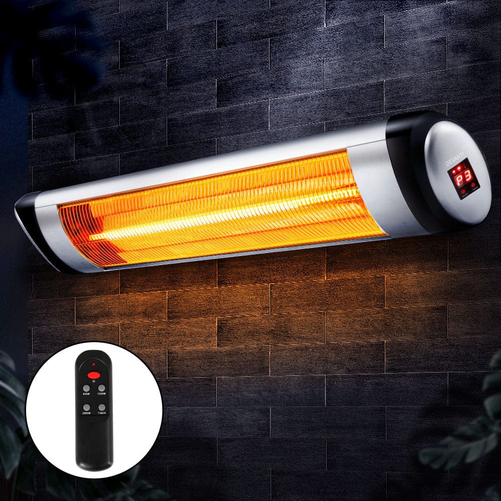 Devanti Appliances > Heaters > Electric Heaters Devanti Electric Strip Heater Radiant Heaters 2000W