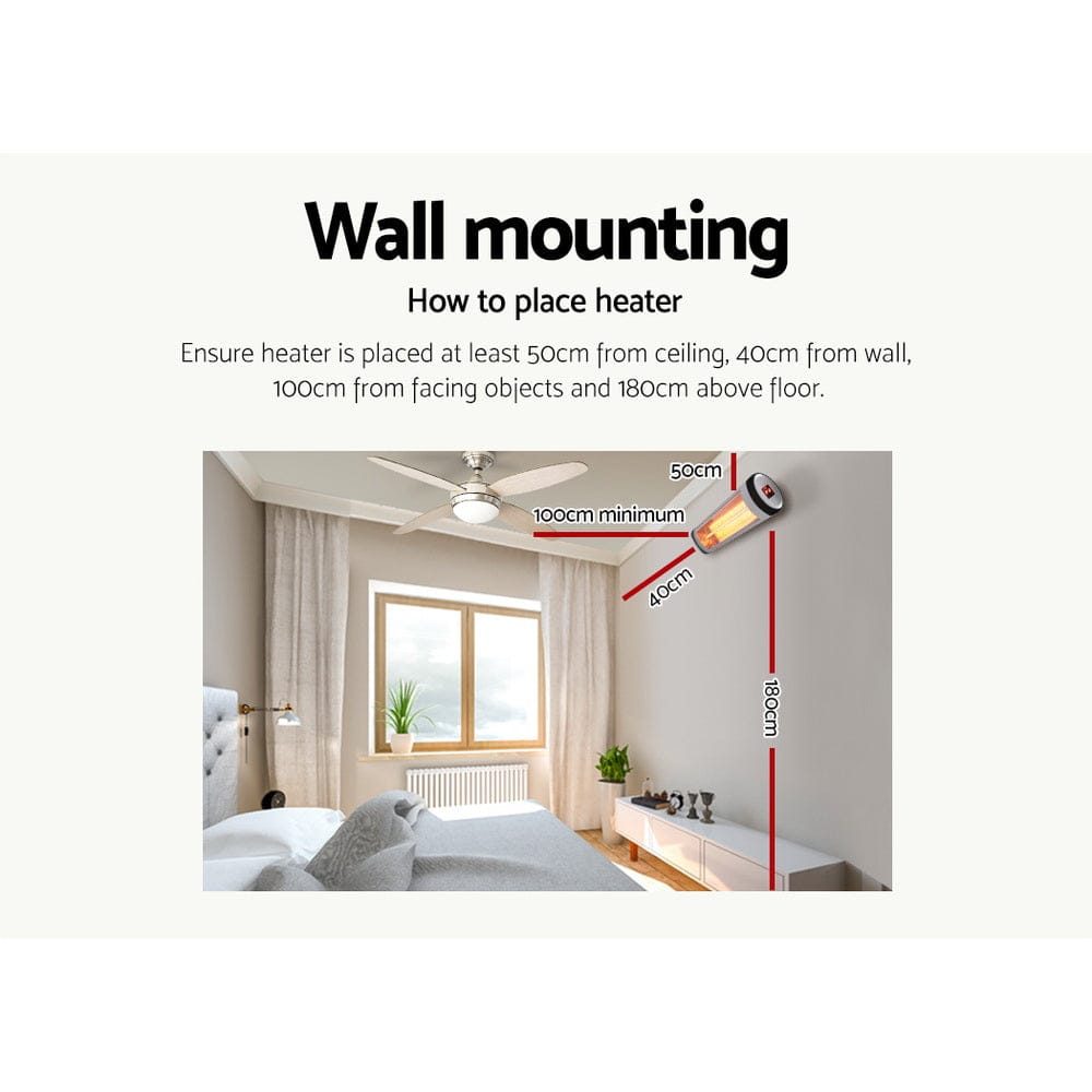 Devanti Appliances > Heaters > Electric Heaters Devanti Electric Strip Heater Radiant Heaters 2000W