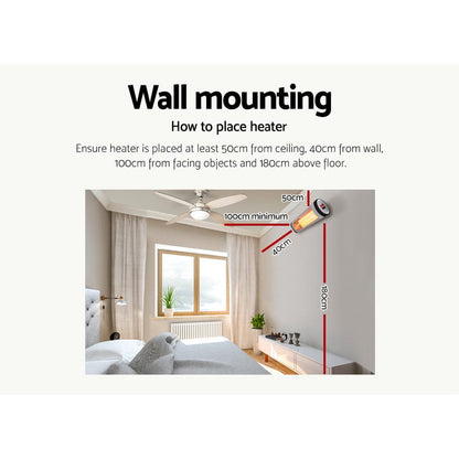 Devanti Appliances > Heaters > Electric Heaters Devanti Electric Strip Heater Radiant Heaters 2000W