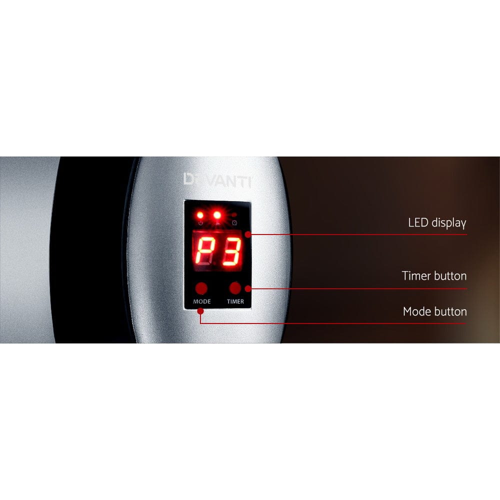 Devanti Appliances > Heaters > Electric Heaters Devanti Electric Strip Heater Radiant Heaters 2000W