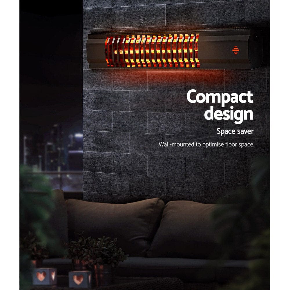 Devanti Appliances > Heaters > Electric Heaters Devanti Electric Strip Heater Radiant Heaters 2000W