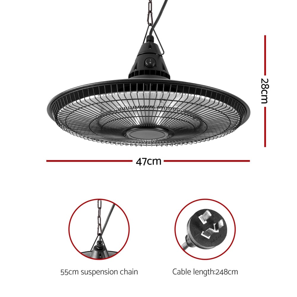 Devanti Appliances > Heaters > Patio Heaters Devanti 1500W Hanging Electric Patio Heater