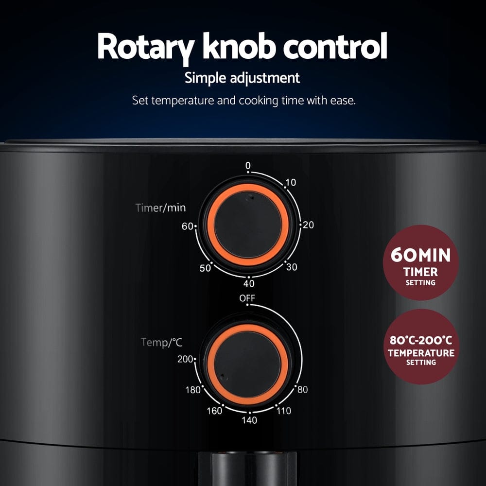 Devanti Appliances > Kitchen Appliances > Air Fryers Devanti 4L Air Fryer Knob Control 1500W