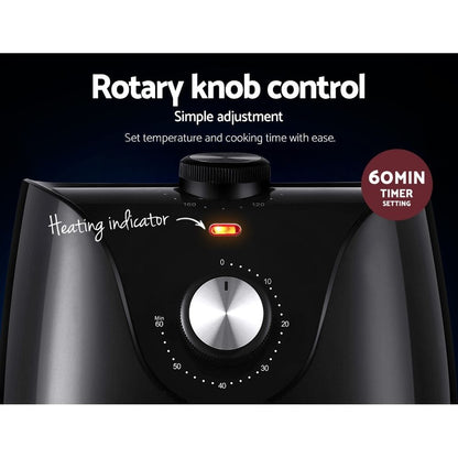 Devanti Appliances > Kitchen Appliances > Air Fryers Devanti Air Fryer 2.5L Knob Fryers