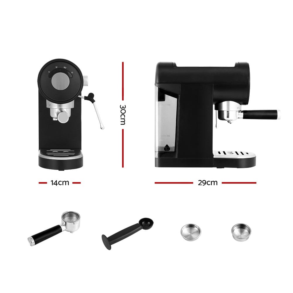 Devanti Appliances > Kitchen Appliances > Coffee Machines & Accessories Devanti 20 Bar Coffee Machine Espresso Cafe Maker Black