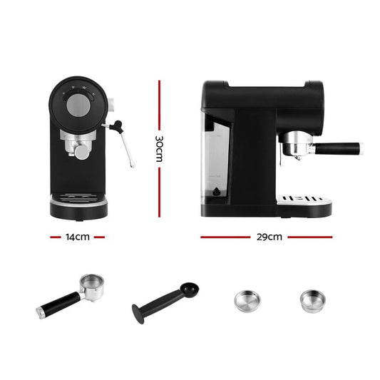 Devanti Appliances > Kitchen Appliances > Coffee Machines & Accessories Devanti 20 Bar Coffee Machine Espresso Cafe Maker Black