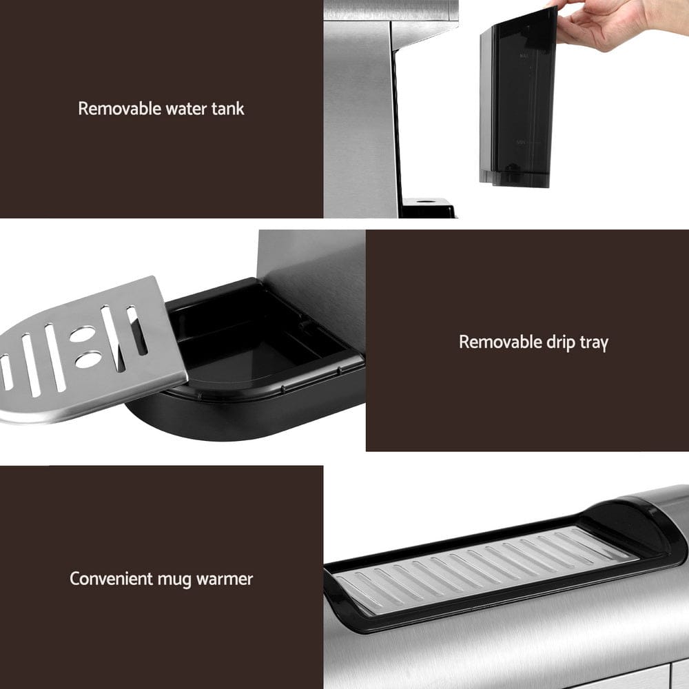 Devanti Appliances > Kitchen Appliances > Coffee Machines & Accessories Devanti 20 Bar Coffee Machine Espresso Cafe Maker