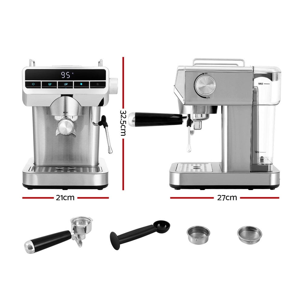 Devanti Appliances > Kitchen Appliances > Coffee Machines & Accessories Devanti 20 Bar Coffee Machine Espresso Cafe Maker