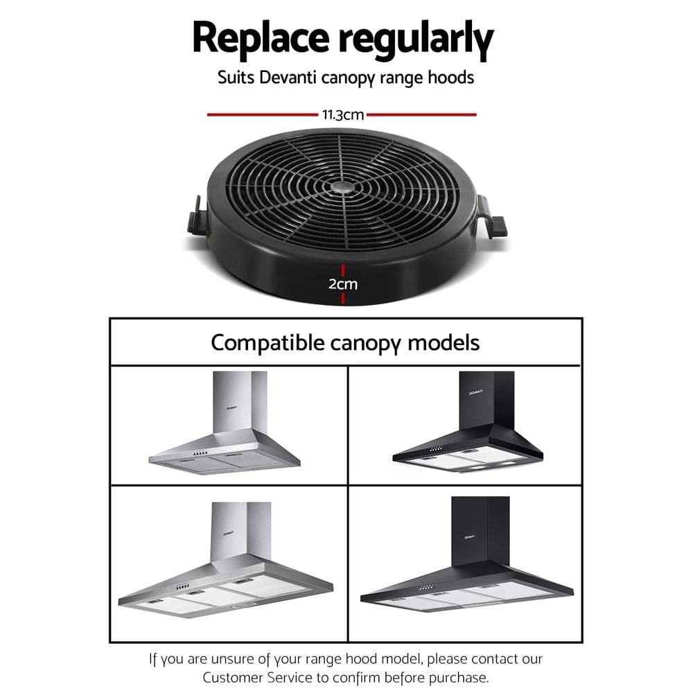 Devanti Appliances > Kitchen Appliances > Cooking Ranges Devanti 11cm Range Hood Carbon Charcoal Filters Replacement X2