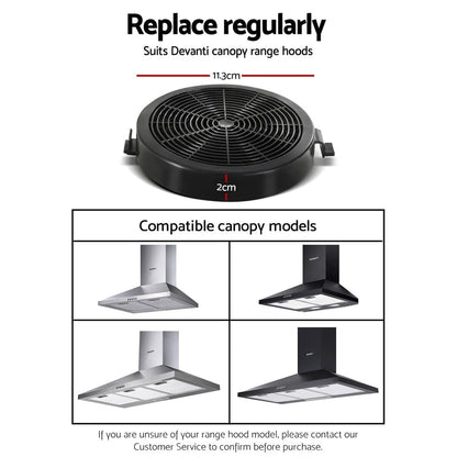 Devanti Appliances > Kitchen Appliances > Cooking Ranges Devanti 11cm Range Hood Carbon Charcoal Filters Replacement X2