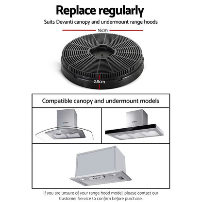 Devanti Appliances > Kitchen Appliances > Cooking Ranges Devanti 16cm Range Hood Carbon Charcoal Filters Replacement X2