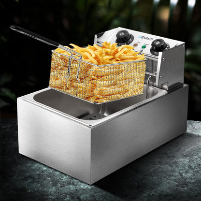 Devanti Appliances > Kitchen Appliances > Deep Fryers Devanti 10L Electric Commercial Deep Fryer Single Basket 2200W