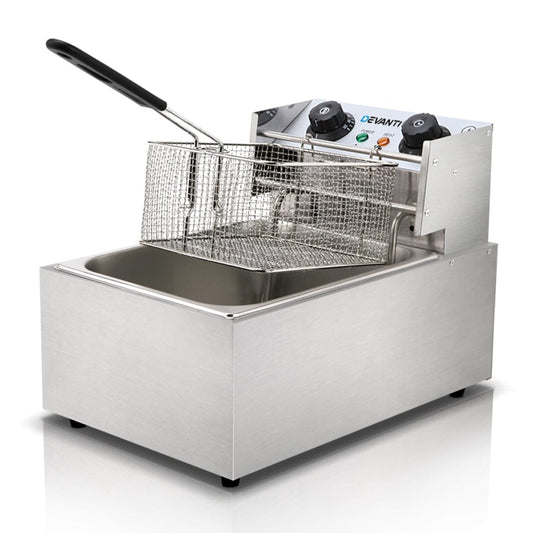 Devanti Appliances > Kitchen Appliances > Deep Fryers Devanti 10L Electric Commercial Deep Fryer Single Basket 2200W