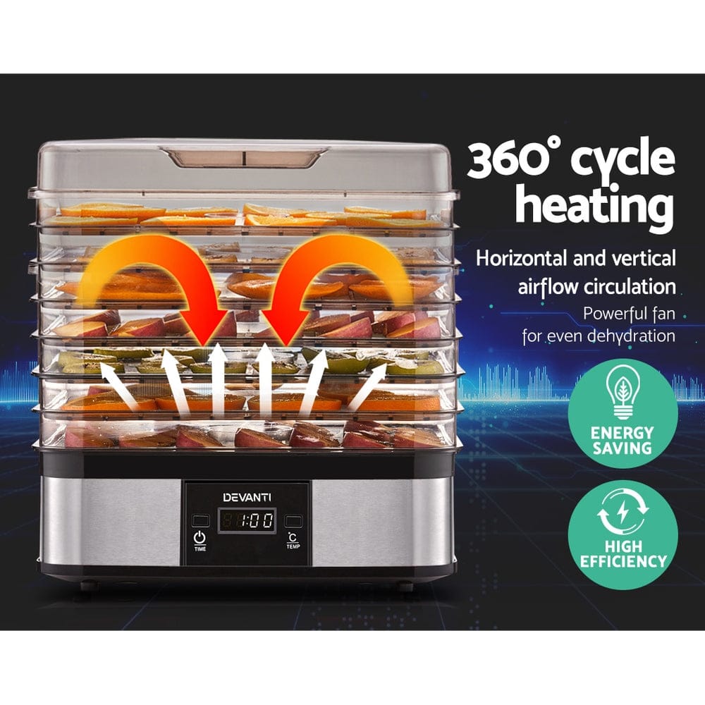 Devanti Appliances > Kitchen Appliances > Food Dehydrators Devanti 5 Trays Food Dehydrator