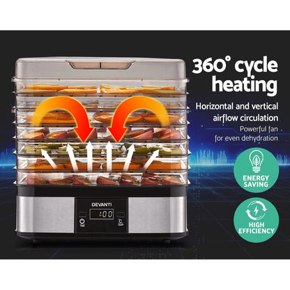 Devanti Appliances > Kitchen Appliances > Food Dehydrators Devanti 5 Trays Food Dehydrator