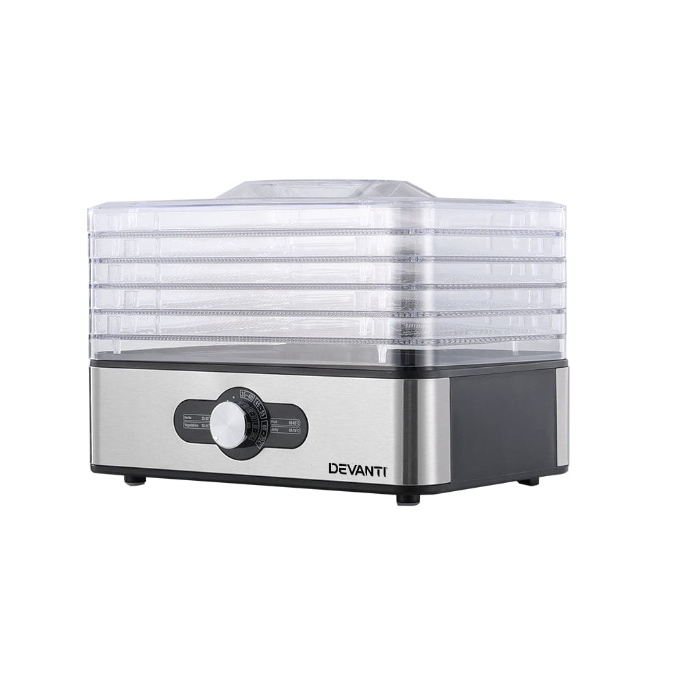 Devanti Appliances > Kitchen Appliances > Food Dehydrators Devanti 5 Trays Food Dehydrator Stainless Steel Tray