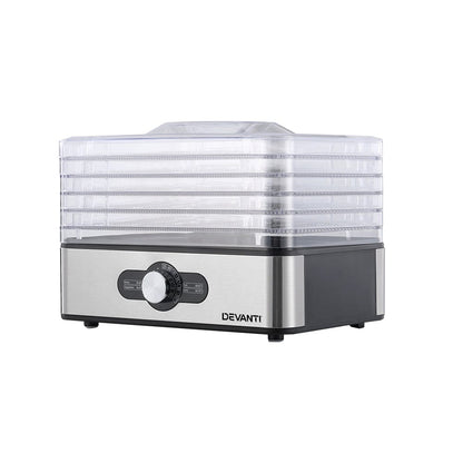Devanti Appliances > Kitchen Appliances > Food Dehydrators Devanti 5 Trays Food Dehydrator Stainless Steel Tray