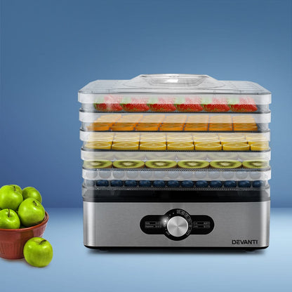 Devanti Appliances > Kitchen Appliances > Food Dehydrators Devanti 5 Trays Food Dehydrator Stainless Steel Tray