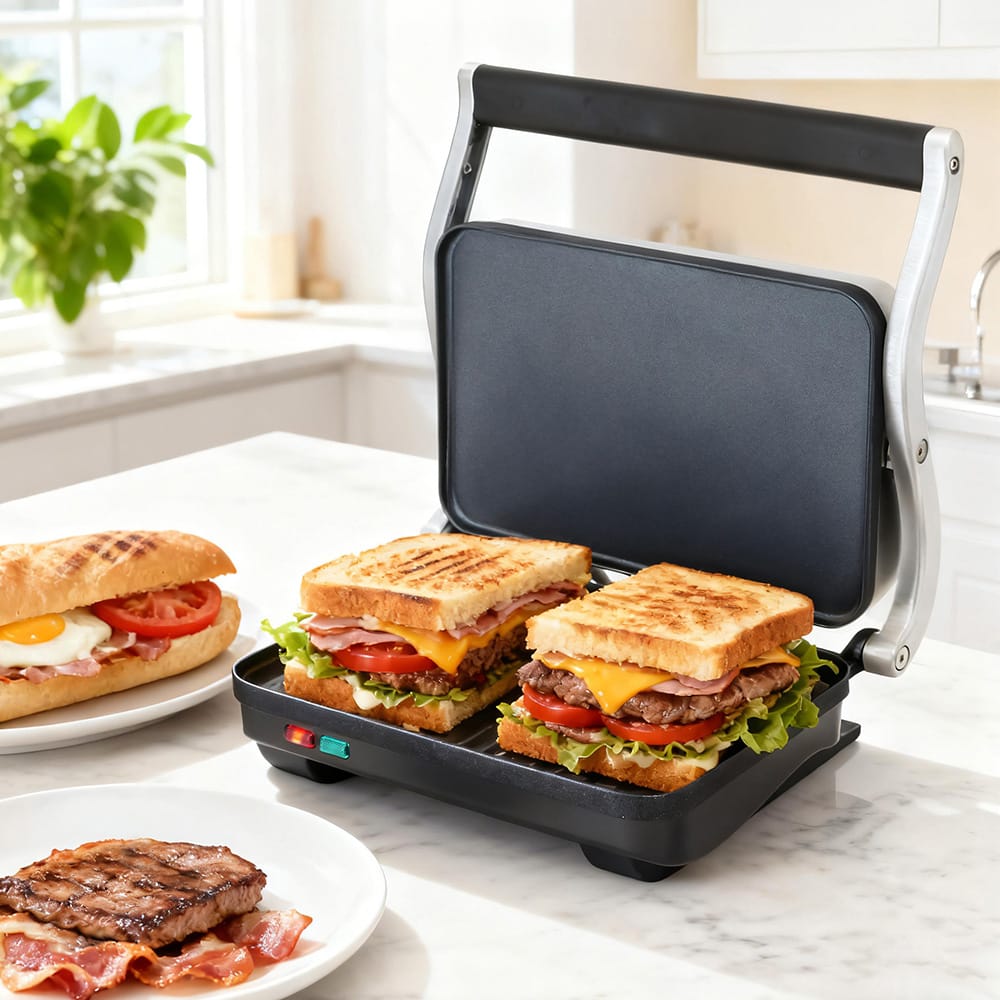 Devanti Appliances > Kitchen Appliances > Toasters & Grills Devanti 3 in 1 Sandwich Maker Steak Press Grill 1000W