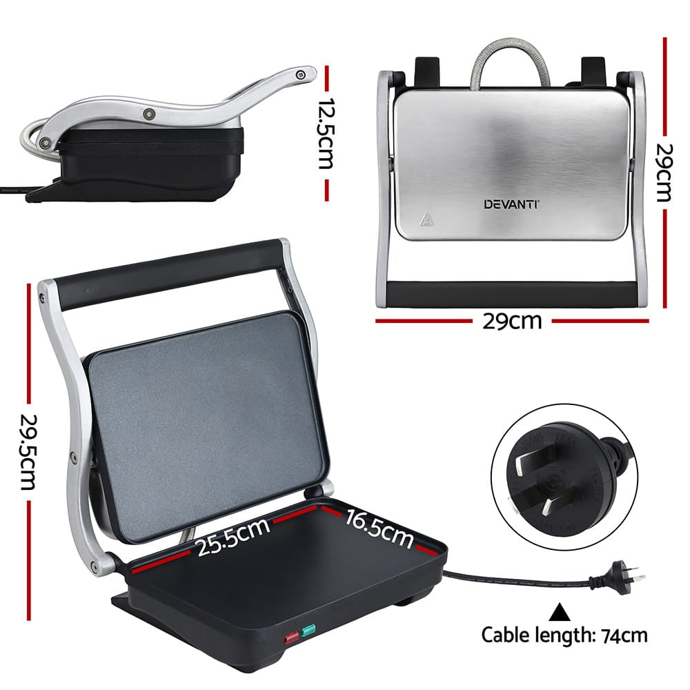 Devanti Appliances > Kitchen Appliances > Toasters & Grills Devanti 3 in 1 Sandwich Maker Steak Press Grill 1000W