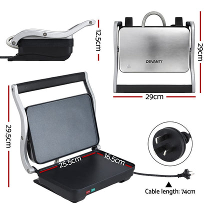 Devanti Appliances > Kitchen Appliances > Toasters & Grills Devanti 3 in 1 Sandwich Maker Steak Press Grill 1000W