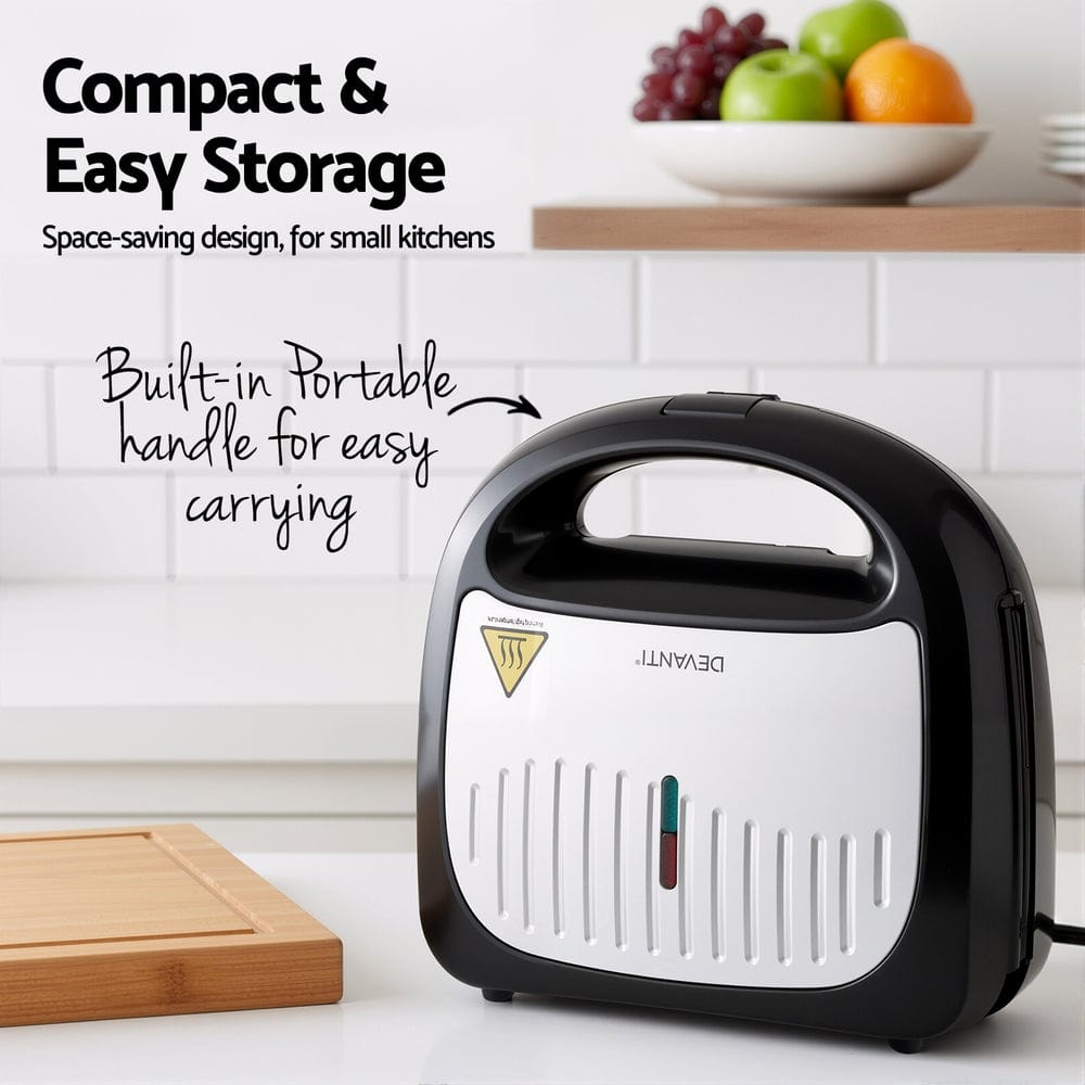 Devanti Appliances > Kitchen Appliances > Toasters & Grills Devanti 3-in-1 Sandwich Press Waffle Maker Panini Press Grill 850W