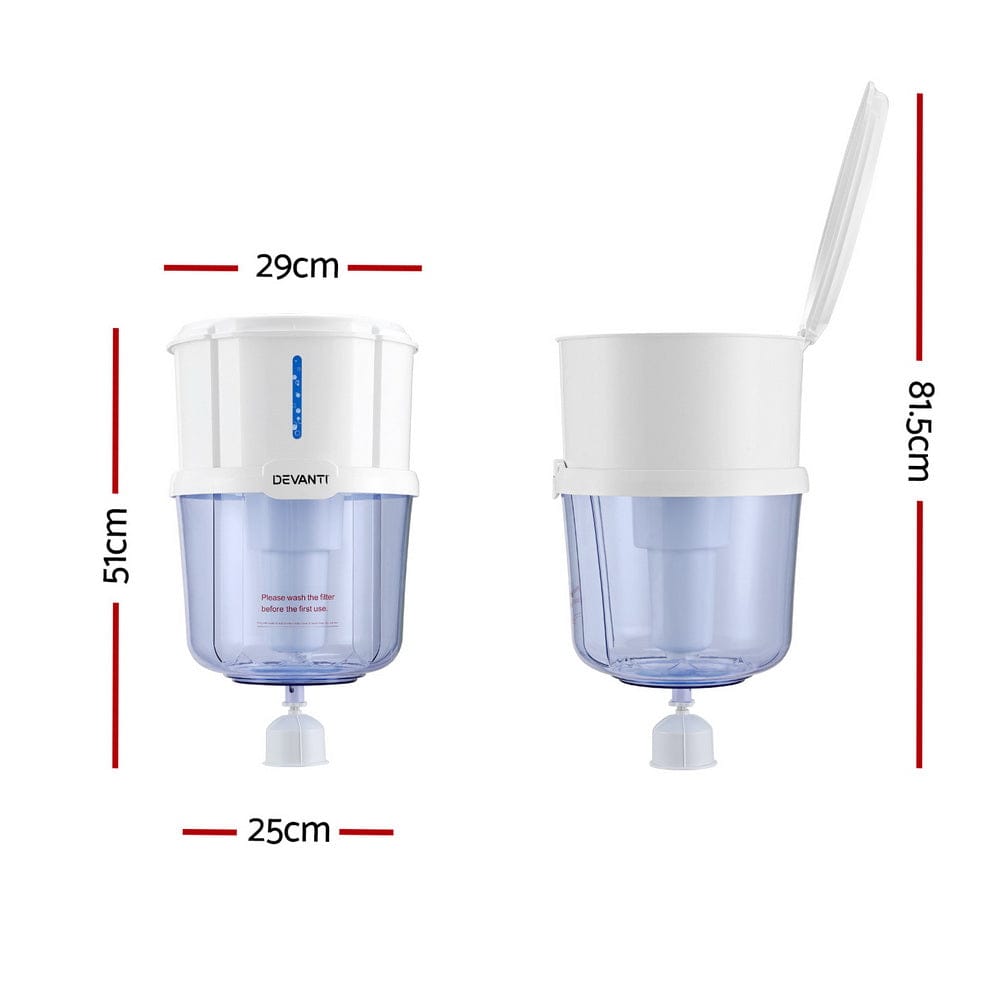 Devanti Appliances > Kitchen Appliances > Water Dispensers Devanti Water Cooler Dispenser 15L Filter Bottle