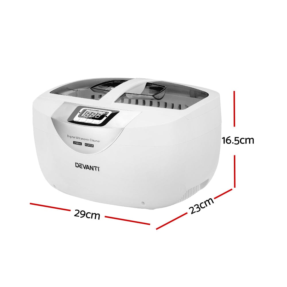 Devanti Appliances > Other Cleaning Appliances > Jewellery Cleaners Devanti 2500ml Ultrasonic Cleaner Heater Jewellery Glasses Cleaning Machine 70W