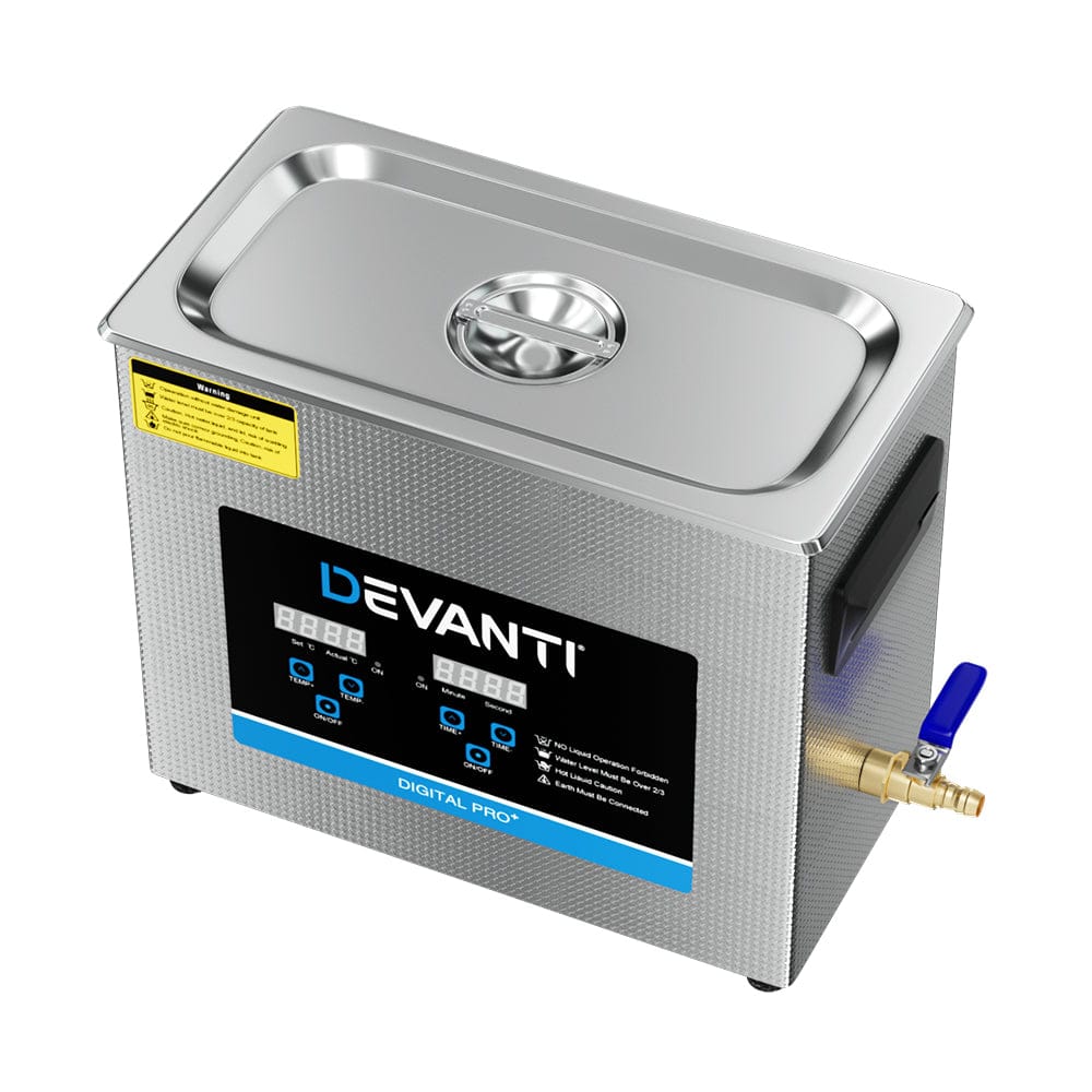 Devanti Appliances > Other Cleaning Appliances > Jewellery Cleaners Devanti 6.5L Ultrasonic Cleaner Heater Cleaning Machine Timer Industrial 180W
