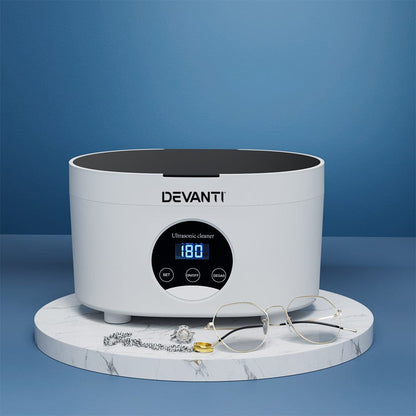 Devanti Appliances > Other Cleaning Appliances > Jewellery Cleaners Devanti 600ml Ultrasonic Cleaner Timer Jewellery Glasses Cleaning Machine Degas