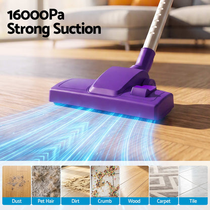 Devanti Appliances > Vacuum Cleaners > Stick Vacuums Devanti 3-in-1 Corded Stick Vacuum Cleaner, 16000Pa Strong Suction, Purple