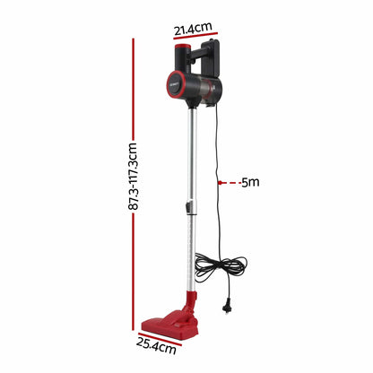Devanti Appliances > Vacuum Cleaners > Stick Vacuums Devanti 3-in-1 Corded Stick Vacuum Cleaner, 16000Pa Strong Suction, Red