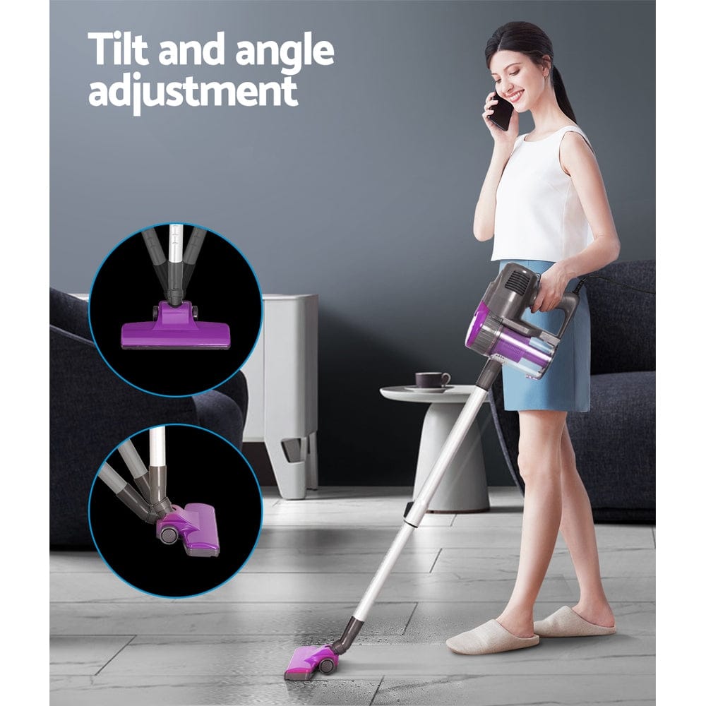 Devanti Appliances > Vacuum Cleaners > Stick Vacuums Devanti Stick Vacuum Cleaner Bagless Corded 500W Purple