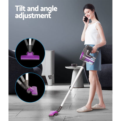 Devanti Appliances > Vacuum Cleaners > Stick Vacuums Devanti Stick Vacuum Cleaner Bagless Corded 500W Purple
