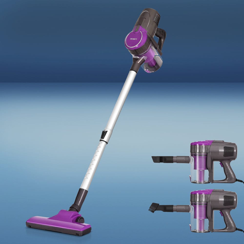 Devanti Appliances > Vacuum Cleaners > Stick Vacuums Devanti Stick Vacuum Cleaner Bagless Corded 500W Purple