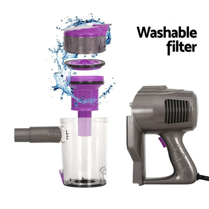 Devanti Appliances > Vacuum Cleaners > Stick Vacuums Devanti Stick Vacuum Cleaner Bagless Corded 500W Purple