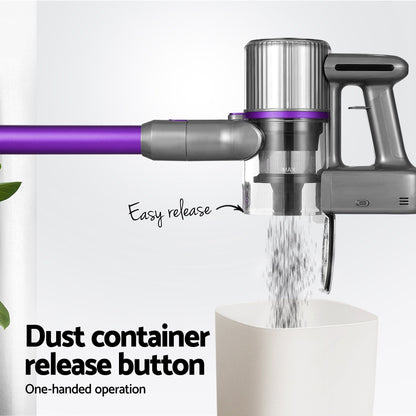 Devanti Appliances > Vacuum Cleaners > Stick Vacuums Devanti Stick Vacuum Cleaner Bagless Cordless 120W Purple