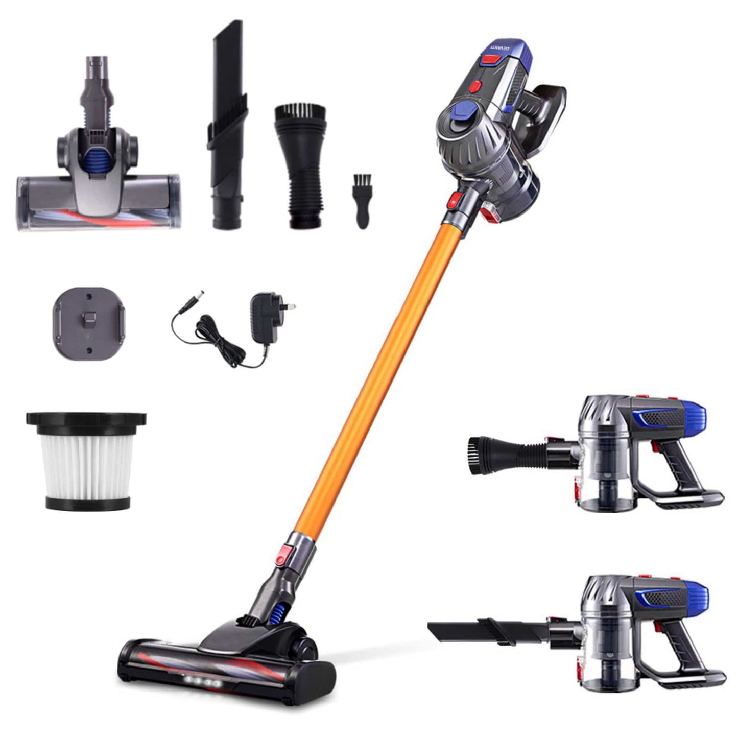 Devanti Appliances > Vacuum Cleaners > Stick Vacuums Devanti Stick Vacuum Cleaner Bagless Cordless 150W Gold