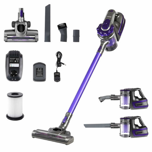Devanti Appliances > Vacuum Cleaners > Stick Vacuums Devanti Stick Vacuum Cleaner Bagless Cordless 150W Purple
