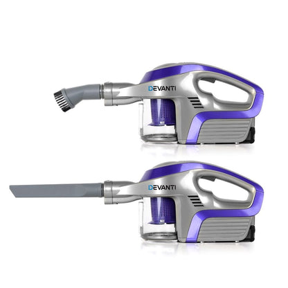 Devanti Appliances > Vacuum Cleaners > Stick Vacuums Devanti Stick Vacuum Cleaner Bagless Cordless 150W Purple