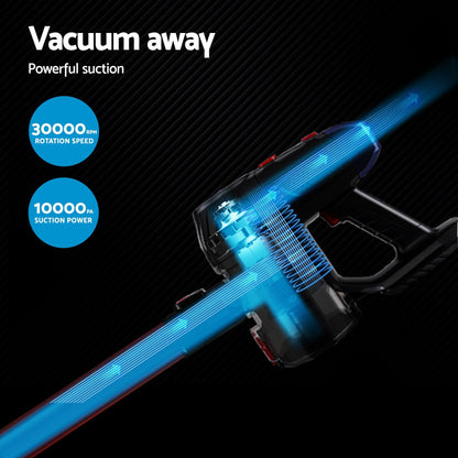 Devanti Appliances > Vacuum Cleaners > Stick Vacuums Devanti Stick Vacuum Cleaner Bagless Cordless Red 150W