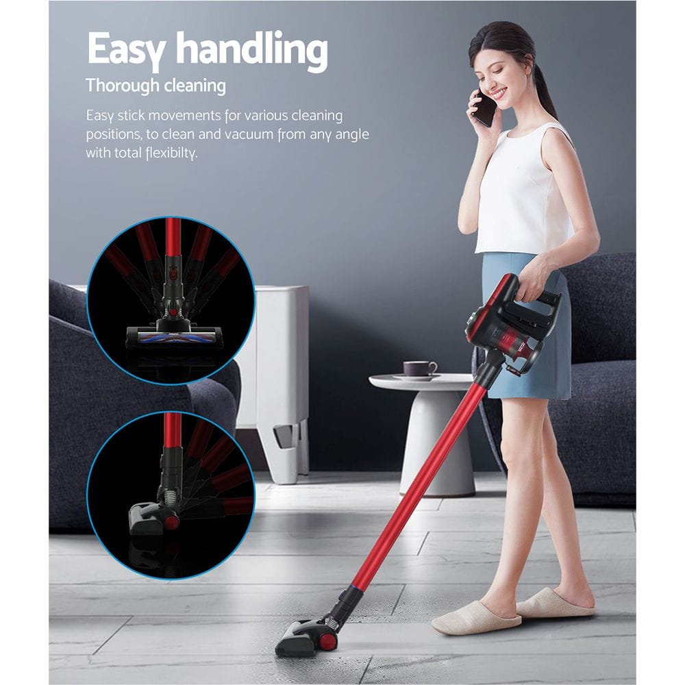 Devanti Appliances > Vacuum Cleaners > Stick Vacuums Devanti Stick Vacuum Cleaner Brushless Cordless 250W Red