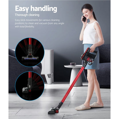 Devanti Appliances > Vacuum Cleaners > Stick Vacuums Devanti Stick Vacuum Cleaner Brushless Cordless 250W Red
