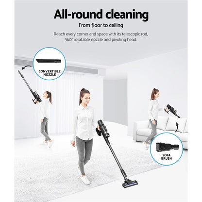 Devanti Appliances > Vacuum Cleaners > Stick Vacuums Devanti Stick Vacuum Cleaner Brushless Cordless 350W Grey